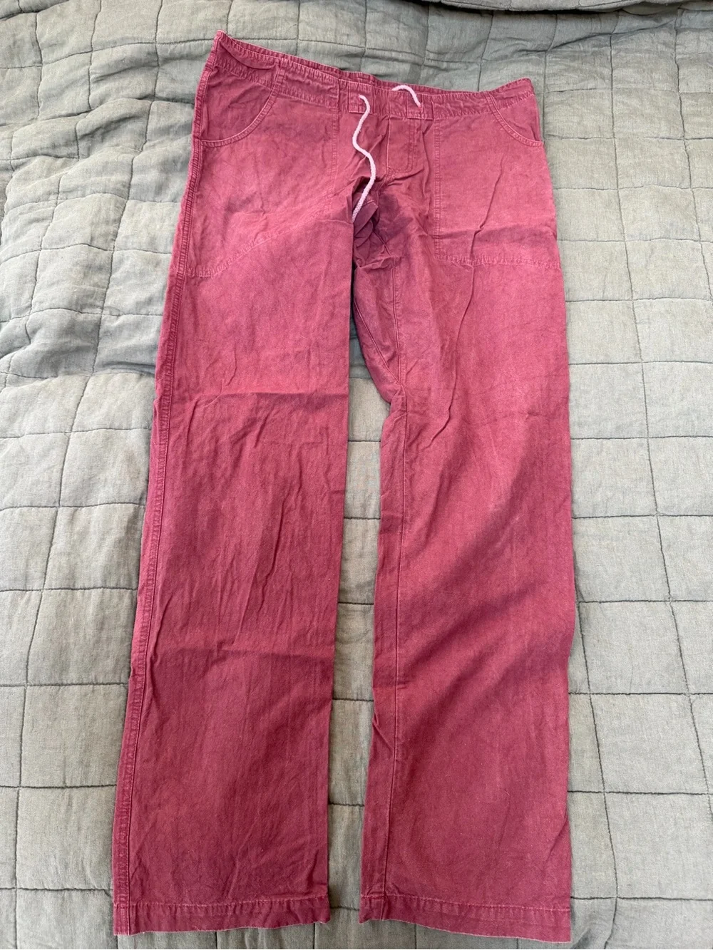 Cotton Flower Men's Medium Breathable Cotton Drawstring Pants in Rose